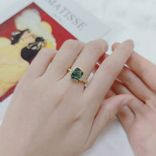 Load image into Gallery viewer, GEM&#39;S BALLET Unique 2.38Ct 7x9mm Octagon Cut Moss Agate There Stone Engagement Ring in 925 Sterling Silver Women&#39;s Ring