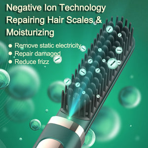 Electric Hair Straightener Hot Comb Brush Negative Ion Heating Hair Straightener Curler Brush Fast Heating Hair Styles Tools
