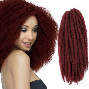 Marley Braids Crochet hair Curly Afro spring twist Soft Red Grey Synthetic Kanekalo Braids Crochet Braiding Hair Extension