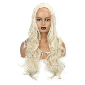 Synthetic Long Curly Hair Mid-centred Powdery White Long Curly Hair  Real Natural Comfortable And Silk Wig Cosplay Wig