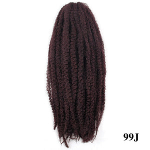 Synthetic Marley Braids Curly Afro Soft Hair Braids for Kid Red Grey Brown Golden Crochet Braiding Hair Extension