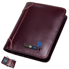 Load image into Gallery viewer, Smart Bluetooth Wallet Tracker Genuine Leather Men Wallets Finder  Short Thin Card Holder compatible Free engraving Cool Gift