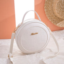 Load image into Gallery viewer, Fashion Women Alligator Pattern Shoulder Bag Round Circle Purse Lady PU Leather Small Zipper Solid Color Messenger Satchel