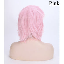 Load image into Gallery viewer, HAIRRO Short Cosplay Wig Red Pink Blue Brown White Grey Hair Wigs Synthetic Straight Costume Wig For Christmas Party