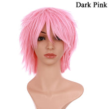 Load image into Gallery viewer, HAIRRO Short Cosplay Wig Red Pink Blue Brown White Grey Hair Wigs Synthetic Straight Costume Wig For Christmas Party