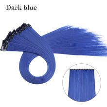Load image into Gallery viewer, S-noilite 1pack Synthetic 20inch Long Straight Color Highlight Hair Extension Clip In One Piece Hair Fake Hair Piece Hair Strips