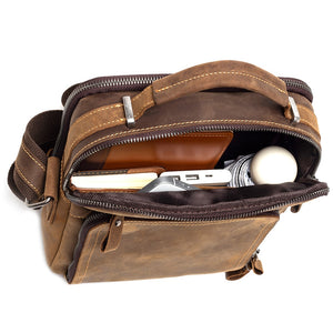 Luxury Design Cowhide Leather Men&#39;s Shoulder Bag Vintage Messenger Bags Male Crossbody Bags Quality Travel Man&#39;s Handbag