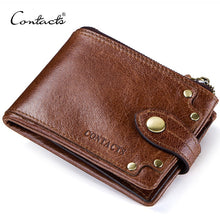 Load image into Gallery viewer, CONTACT&#39;S genuine leather wallet for men card holder men&#39;s short wallet casual purse small walet carteira masculina mens cuzdan