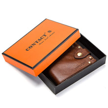 Load image into Gallery viewer, CONTACT&#39;S genuine leather wallet for men card holder men&#39;s short wallet casual purse small walet carteira masculina mens cuzdan