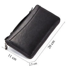 Load image into Gallery viewer, CONTACT&#39;S 2022 Genuine Leather Men Clutch for 6.5&quot;Cell Phone Long Wallet Passport Holders With Zipper Coin Pocket Male Purse