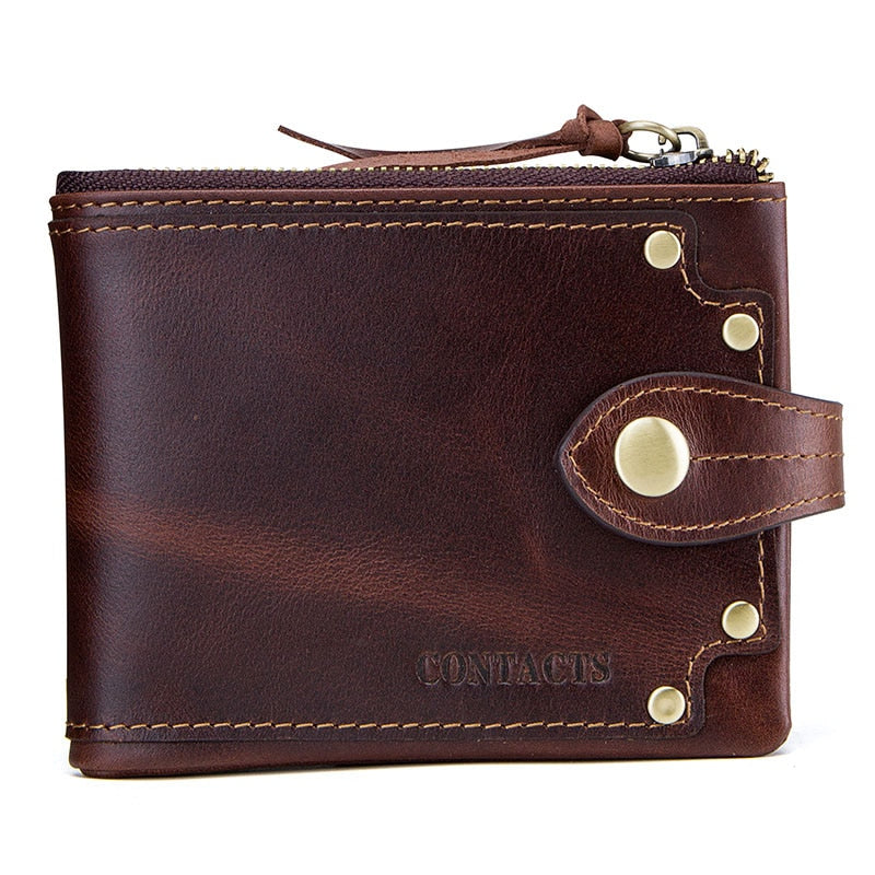 CONTACT'S genuine leather wallet for men card holder men's short wallet casual purse small walet carteira masculina mens cuzdan