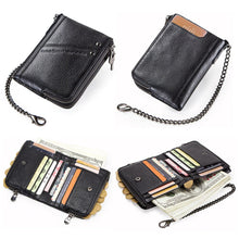 Load image into Gallery viewer, CONTACT&#39;S genuine leather wallets for men RFID short wallet zipper men&#39;s small coin purse male portomonee card holder man walet
