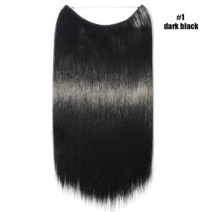 BENEHAIR Synthetic Invisible Wire No Clips In Hair Extensions Secret Fish Line Hairpieces Hair Extensions Fake Hair For Women