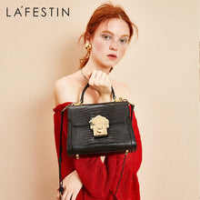 Load image into Gallery viewer, LA FESTIN Designer Serpentine Lock Handbag Split Leather 2021 New Fashion Women Shoulder Bag Luxury Famous Brand Bolsa Crossbody