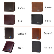 Load image into Gallery viewer, Smart Bluetooth Wallet Tracker Genuine Leather Men Wallets Finder  Short Thin Card Holder compatible Free engraving Cool Gift