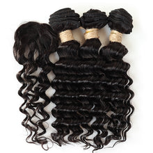 Load image into Gallery viewer, Kinky Curly Bundles With Closure Natural Human Hair Bundles Short Indian Hair Bundles With Circular Closure