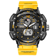 Load image into Gallery viewer, SMAEL Top Luxury Brand Men&#39;s Watch Outdoor Sports Waterproof Watches Dual Time Display Quartz Wristwatches Rubber Digital Clock