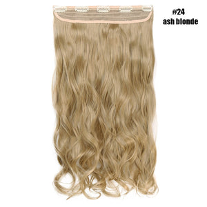 BENEHAIR Synthetic Hairpieces 24&quot; 5 Clips In Hair Extension One Piece Long Curly Hair Extension For Women Pink Red Purple Hair