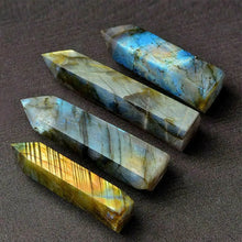 Load image into Gallery viewer, Natural Labradorite Quartz Hexagonal Prisms Obelisk Crystal Column Wand Point Healing Treatment Stone Gifts