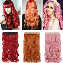 Load image into Gallery viewer, BENEHAIR Synthetic Hairpieces 24&quot; 5 Clips In Hair Extension One Piece Long Curly Hair Extension For Women Pink Red Purple Hair