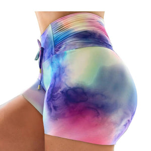 2021 new hot selling Yoga Pants multicolor high waist tie dye printed sports shorts Fitness pants Running clothes