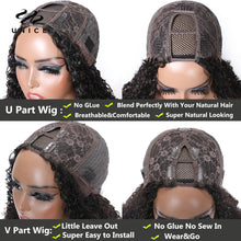 Load image into Gallery viewer, Unice Hair U PART WIG HUMAN HAIR Curly Wigs Affordable Glueless Wig Wear Your REAL SCALP V Part Wig AlwaysAmeera Same Style