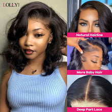Load image into Gallery viewer, Lolly Short Bob Wigs Human Hair Wigs for Women Body Wave Lace Front Wig 10-16 inch Cheap Closure Bob Wig Side Part Bob Wig