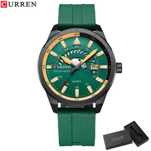 Load image into Gallery viewer, CURREN Fashion Men Watch Top Brand Luxury Waterproof Sport Mens Watches Silicone Automatic Date Military Wristwatch