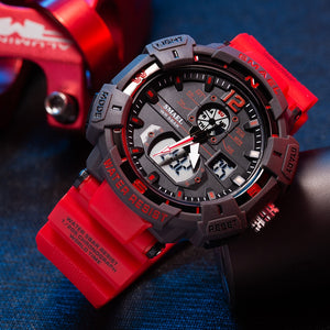 SMAEL Top Luxury Brand Men&#39;s Watch Outdoor Sports Waterproof Watches Dual Time Display Quartz Wristwatches Rubber Digital Clock