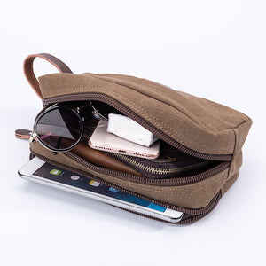 Men Luxury Wallet Purse Canvas PU Leather Handle Multi-Pockets Handbag Clutch Female Men Wallets Phone Card Holder Coin Purses