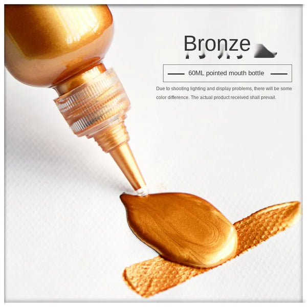 60ml Gold Paint Metallic Acrylic Paint, waterproof Not Faded for Statuary Coloring DIY Hand Clothes Painted Graffiti Pigments
