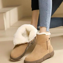 Load image into Gallery viewer, Quality Women&#39;s Snow Boots 2024 Winter New Warm Ankle Boots Round Toe Zipper Flat Booties Comfort Suede Padded Lday Shoes Botas