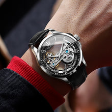 Load image into Gallery viewer, OLEVS Luxury Men Watches Automatic Mechanical Wristwatch Skeleton Design Waterproof Leather Strap Male