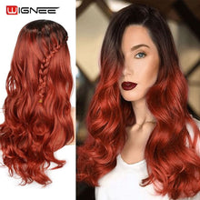 Load image into Gallery viewer, WIGNEE Long Wavy Purple Synthetic Wig Red Wigs For Women Synthetic Hair Wigs On Sale Clearance With Free Shipping Heat Resistant