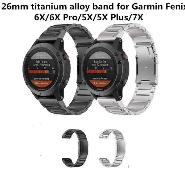 22 26mm Titanium Alloy Band for Garmin Fenix 6X Pro/6X/5X/5X Plus/7X Watchband for Tactix 7/Descent MK2/Instinct 1/2 Bracelet