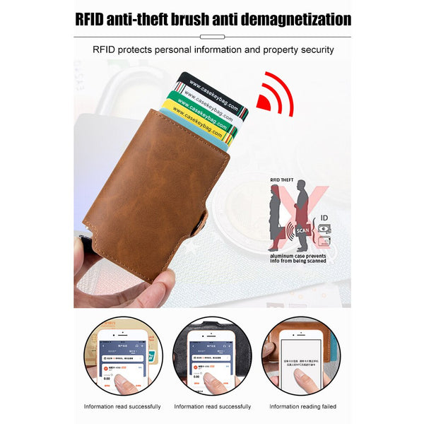 RFID Business Credit Card Holder Purses  Men PU Leather Wallets Casual Versatile Card Case Package Fashion Minimalist Clutch Bag