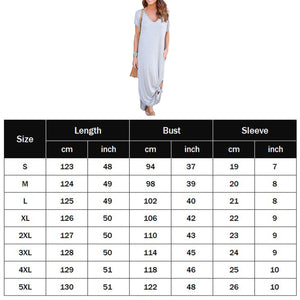 Long Dress with Pockets Split Maxi Long Dress V-Neck Fashion European Solid Color Temperament Simple for Weekend Vacation
