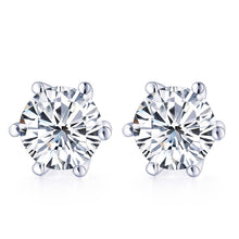 Load image into Gallery viewer, Tianyu Gems 2ctw Round Moissanite Diamonds Silver Stud Earrings 925 Women 5mm/6.5mm DF White Stones Earring Jewelry Accessories