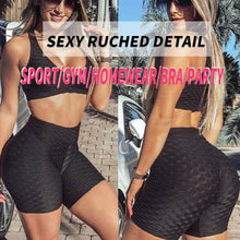 Load image into Gallery viewer, KIWI RATA Women Scrunch Booty Yoga Shorts High Waist Tummy Control Ruched Butt Push Up Fitness Gym Workout Activewear