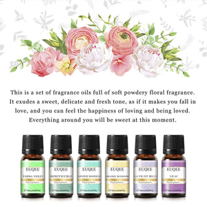 EUQEE 6pcs Gift Set Fragrance Oil For Aromatherapy For Love La Vie Est Belle Honeysuckle Lilac Parma Violet Magnolia Orange