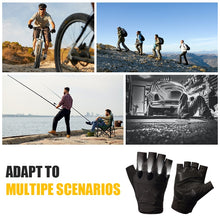 Load image into Gallery viewer, DAYWOLF Led Gloves Mountain Hiking Cycling Fishing Outdoor Night Sports Anti Slip Lighting Touch Screen Half Finger Men Green