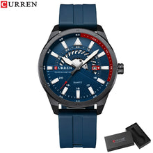 Load image into Gallery viewer, CURREN Fashion Men Watch Top Brand Luxury Waterproof Sport Mens Watches Silicone Automatic Date Military Wristwatch