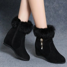 Load image into Gallery viewer, Winter Fashion Women Wedges Ankle Boots Increasing Height Shoes High Heels Booties Metal Rhinestone Botas Mujer 2024