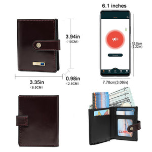 Smart Anti-lost Wallet Tracker  Genuine Leather Men wallets Soft Bluetooth-compatible Leather Purse Male Luxury Men&#39;s Wallet