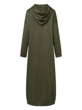 Load image into Gallery viewer, Women Muslim Dress Sweatshirt Dress 2022 Stylish Hoodies Long Sleeve Maxi Dress Female Casual Solid Hooded Vestidos Robe