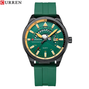 CURREN Fashion Men Watch Top Brand Luxury Waterproof Sport Mens Watches Silicone Automatic Date Military Wristwatch