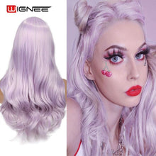 Load image into Gallery viewer, WIGNEE Long Wavy Purple Synthetic Wig Red Wigs For Women Synthetic Hair Wigs On Sale Clearance With Free Shipping Heat Resistant