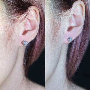 Tianyu Gems 2ctw Round Moissanite Diamonds Silver Stud Earrings 925 Women 5mm/6.5mm DF White Stones Earring Jewelry Accessories