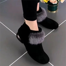 Load image into Gallery viewer, Shoes for Women 2024 Winter Plush Warm Women&#39;s Boots Low Heel Non-slip Commuter Office Ladies Shoes Fashion Zipper Short Boots