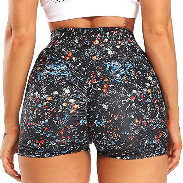 Camouflage Leopard Pattern Printed Scrunch Booty Shorts High Waist Stretchhy Women's Sexy Stylish Gym Workout Clothes Yoga Pants